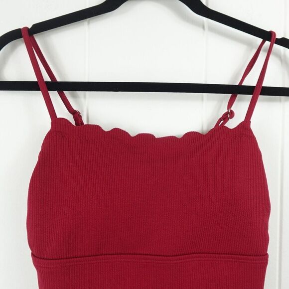 Shein Red Scalaped One Piece Swimsuit Medium - Picture 3 of 10